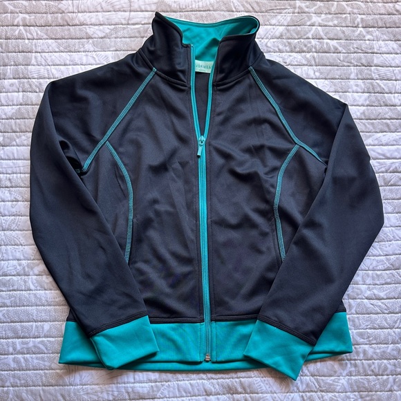 Stylish Black and Teal Jacket - Picture 1 of 2